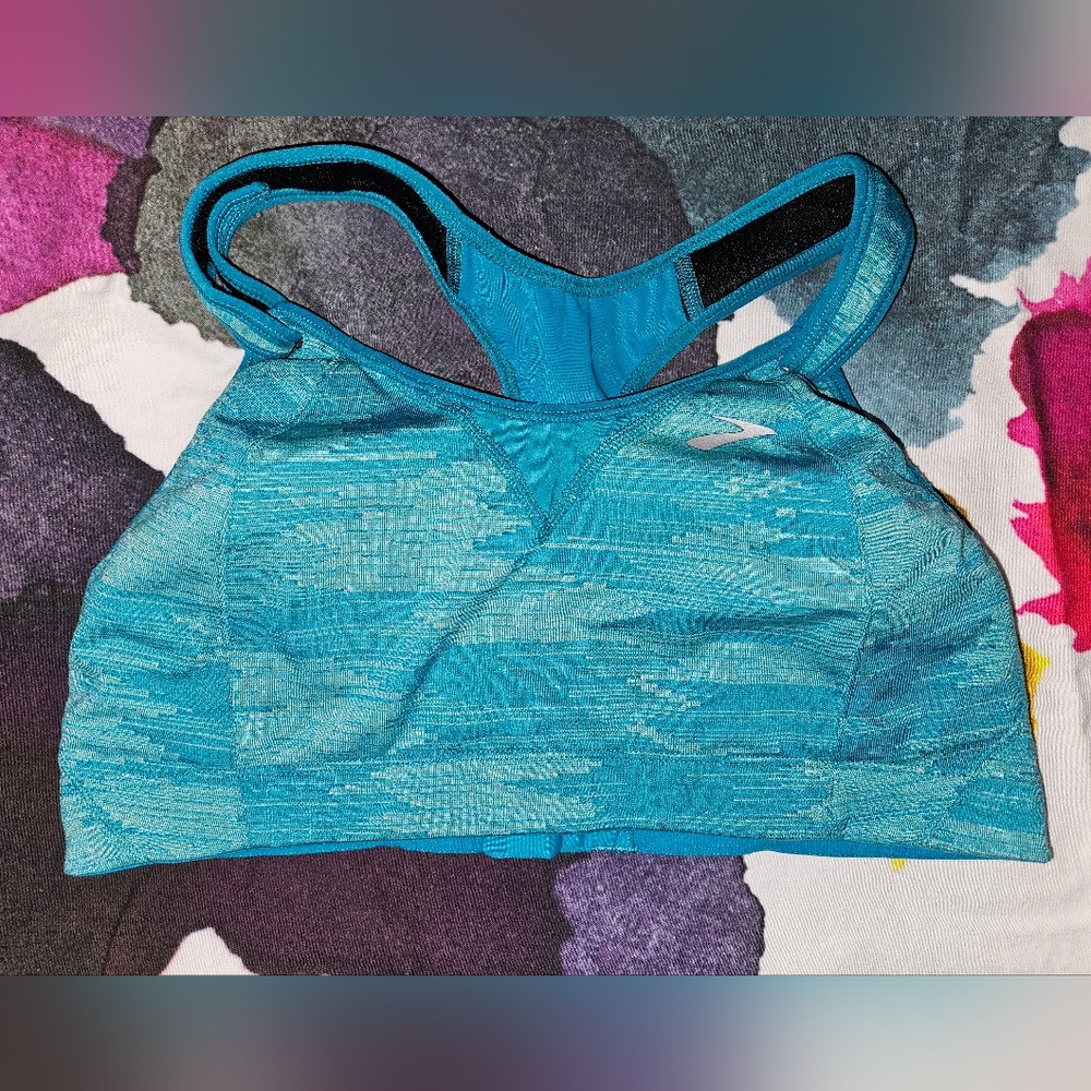 Brooks Rebound Racer 39C Compression Sports Bra Velcro Straps Hook & Loop Back